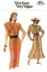 9831 EZ VOGUE LONGER STRAIGHT - FLARE SHORT - LONG SLEEVE  DRESS PATTERN 8  or 14-18 choice
